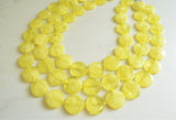 Yellow Lucite Acrylic Bead Chunky Multi Strand Statement Necklace - Charlotte
