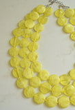 Yellow Lucite Acrylic Bead Chunky Multi Strand Statement Necklace - Charlotte