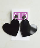 Heart Acrylic Bead Multi Color Big Dangle Statement Earrings
