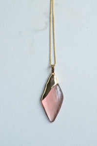 Lucite Pendant Gold Chain Simple Dainty Long Necklace