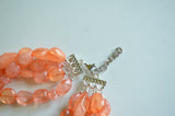 Orange Lucite Bead Acrylic Chunky Multi Strand Statement Necklace - Valerie