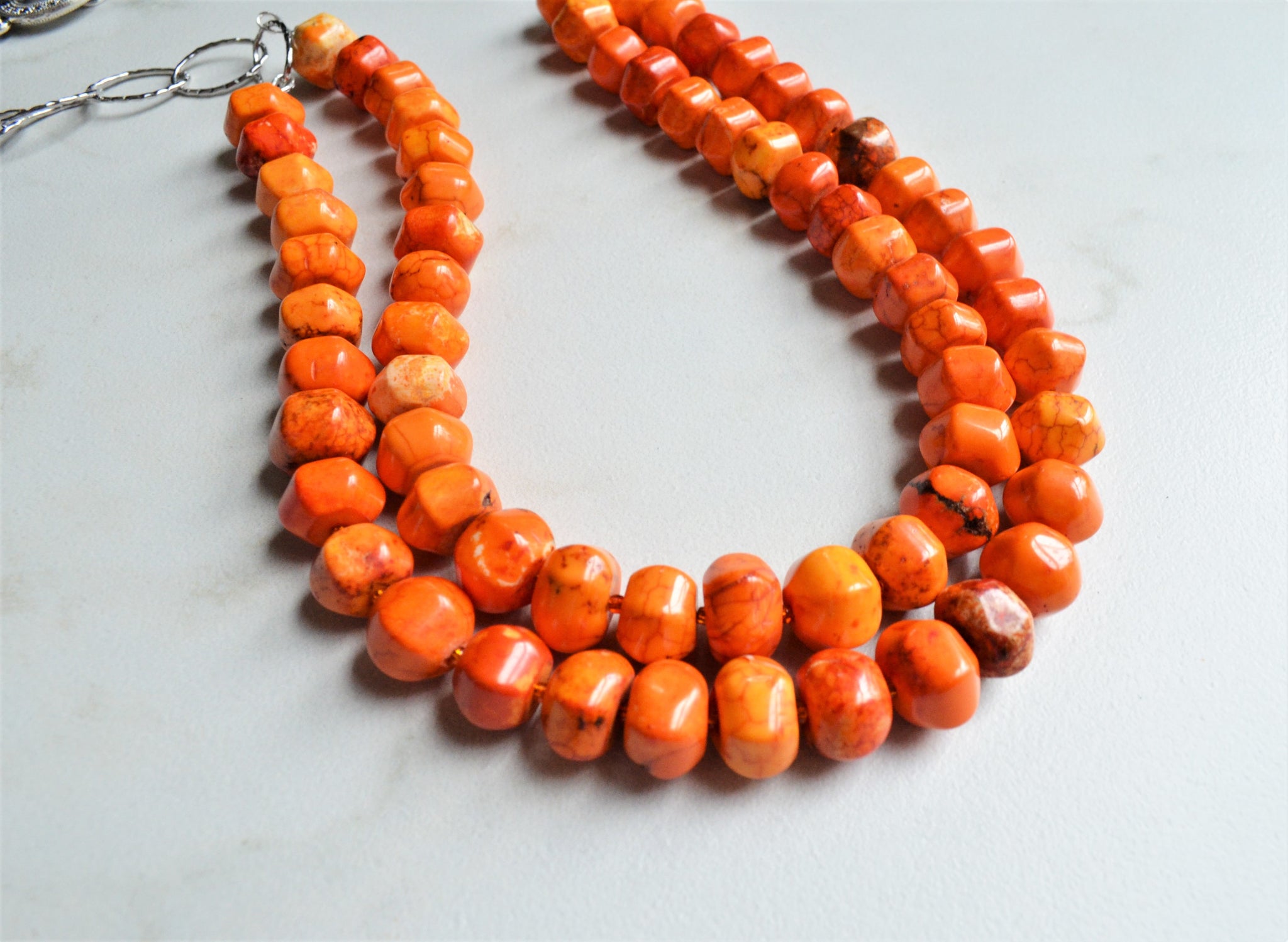 Neck Candy Oversized Beaded Summer Orange Red Gold Green Pink Yellow, –  KatKoutureJewelry