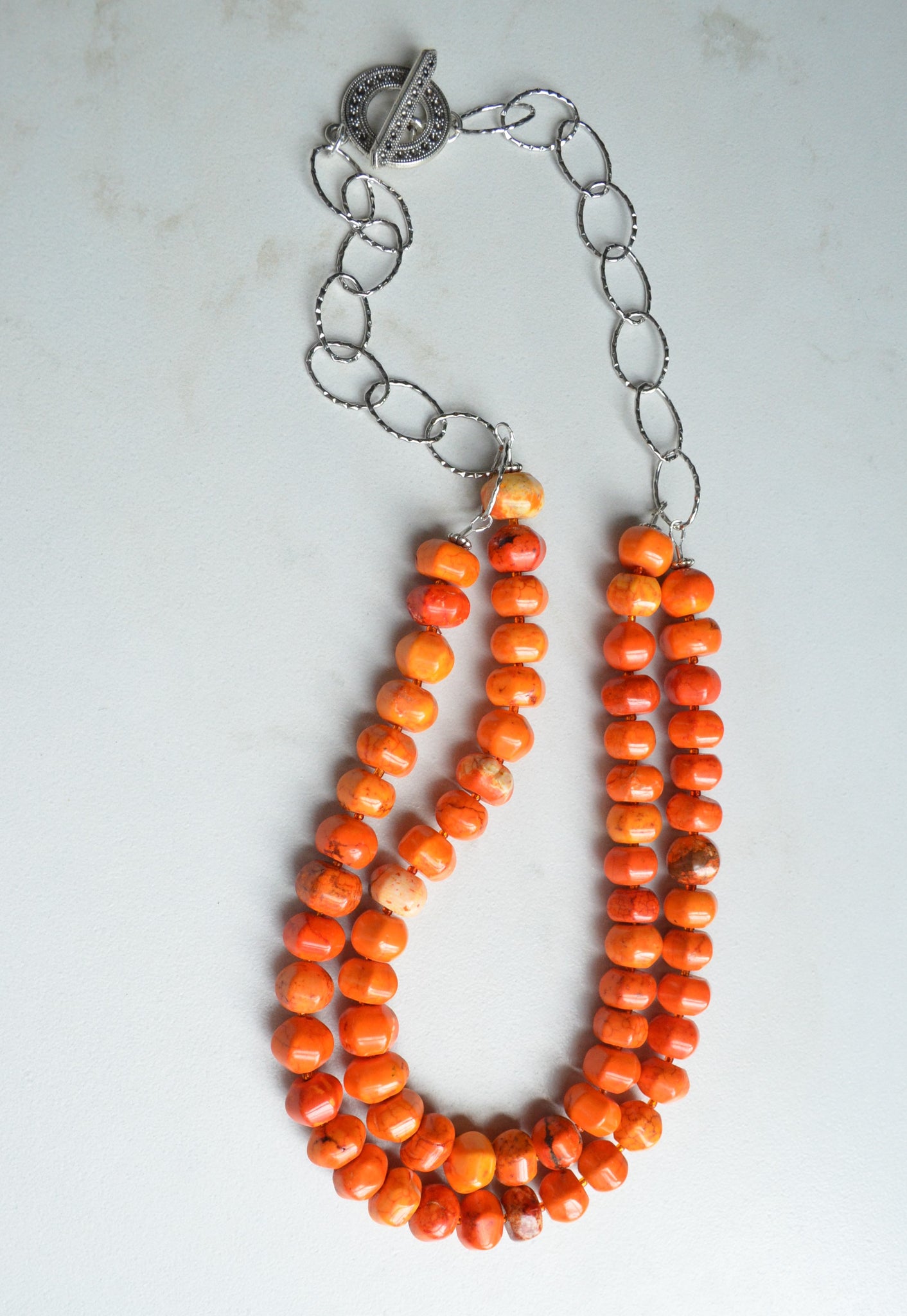 Orange Colour Traditional Designer Chokar And Long Necklace Bridal Set  Collection 377 - The Ethnic World