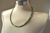 Green Gray Hematite Magnesite Beaded Thin Mens Necklace