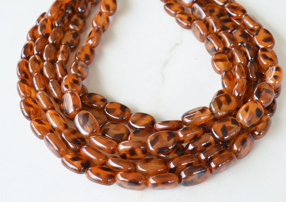 Tortoise Shell Statement Necklace Lucite Beaded Necklace Chunky Necklace - Lauren
