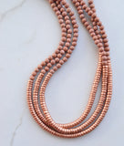 Brown Copper Wood Beaded Long Chunky Bohemian Statement Necklace - Adalyn