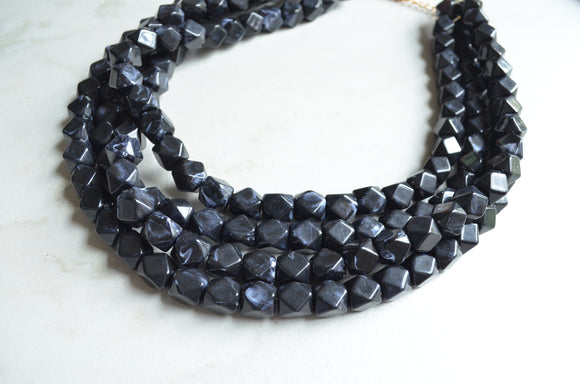 Unique Vintage | Jewelry | Vintage Black Multistrand Bead Necklace Choker  Statement Jewelry Authentic | Poshmark