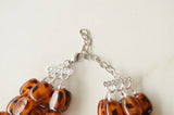 Tortoise Shell Statement Necklace Lucite Beaded Necklace Chunky Necklace - Lauren
