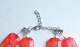 Red Statement Acrylic Chunky Bead Multi Strand Necklace, - Jenny