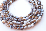 Black Gray Statement Acrylic Bead Chunky Multi Strand Necklace - Annaliese