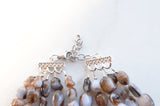 Black Gray Statement Acrylic Bead Chunky Multi Strand Necklace - Annaliese