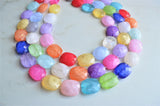 Multi Color Acrylic Bead Colorful Lucite Statement Necklace - Jane