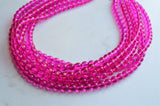 Hot Pink Glass Beaded Chunky Multi Strand Statement Necklace - Michelle