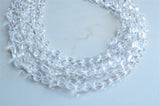 Clear Heart Glass Bead Multi Strand Chunky Statement Necklace