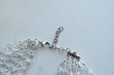 Clear Heart Glass Bead Multi Strand Chunky Statement Necklace