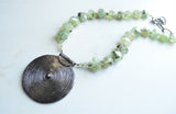 Green Black Stone Long Boho Pendant Statement Necklace - Ultimo