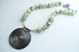 Green Black Stone Long Boho Pendant Statement Necklace - Ultimo