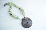 Green Black Stone Long Boho Pendant Statement Necklace - Ultimo