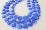 Cobalt Blue Lucite Acrylic Beaded Multi Strand Chunky Statement Necklace - Charlotte