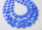 Cobalt Blue Lucite Acrylic Beaded Multi Strand Chunky Statement Necklace - Charlotte