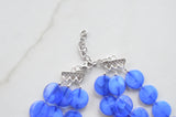 Cobalt Blue Lucite Acrylic Beaded Multi Strand Chunky Statement Necklace - Charlotte