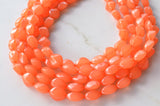 Orange Statement Lucite Beaded Chunky Multi Strand Necklace - Minnie