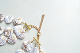 White Gold Lucite Beaded Chunky Statement Necklace - Charlotte