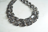 Black Clear Lace Bead Acrylic Beaded Statement Necklace - Jane
