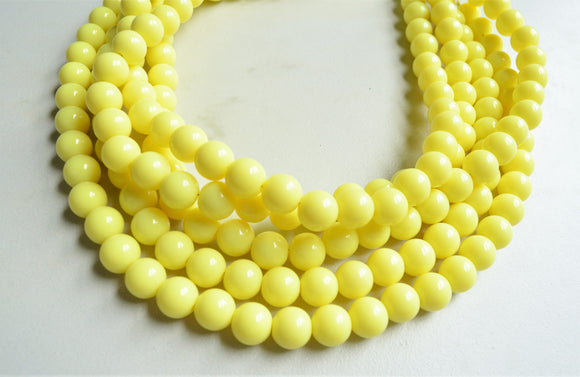 Yellow Acrylic Bead Chunky Multi Strand Statement Necklace - Alana