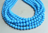 Turquoise Blue Acrylic Lucite Bead Chunky Multi Strand Statement Necklace - Alana