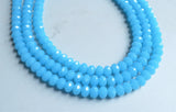 Aqua Blue Glass Bead Multi Strand Chunky Statement Necklace - Jennifer