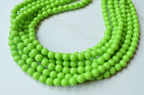 Green Yellow Acrylic Lucite Bead Chunky Multi Strand Statement Necklace - Alana