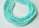 Aqua Blue Acrylic Lucite Bead Chunky Multi Strand Statement Necklace - Alana