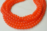 Orange Beaded Acrylic Lucite Chunky Multi Strand Statement Necklace - Alana