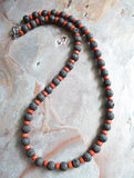 Brown Black Lava Rock Mens Bead Long Surfer Necklace - Mac