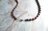 Brown Black Lava Rock Mens Bead Long Surfer Necklace - Mac