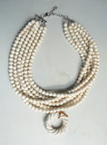 White Pendant Beaded Boho Stone Statement Necklace - Ultimo