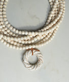 White Pendant Beaded Boho Stone Statement Necklace - Ultimo