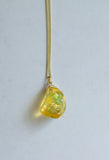 Lucite Nugget Pendant Gold Chain Simple Dainty Long Necklace