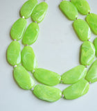 Lime Green Statement Acrylic Beaded Chunky Multi Strand Necklace - Miranda