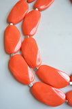 Orange Coral Acrylic Beaded Chunky Multi Strand Necklace - Miranda