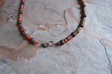 Wood Lava Rock Brown Black Mens Beaded Surfer Necklace - Rocky