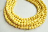 Yellow Acrylic Beaded Chunky Multi Strand Statement Necklace - Lexi