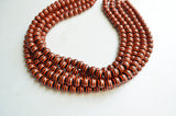 Orange Black Stripe Bead Acrylic Chunky Multi Strand Statement Necklace - Alana