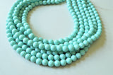 Caribbean Blue Green Acrylic Lucite Bead Chunky Multi Strand Statement Necklace - Alana