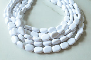 White Acrylic Beaded Chunky Multi Strand Statement Necklace - Lauren