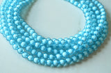 Aqua Light Blue Faceted Acrylic Beaded Multi Strand Statement Necklace - Angelina