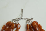 Brown Lucite Acrylic Multi Strand Chunky Statement Necklace - Lauren