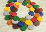 Multi Color Wood Chunky Wooden Multi Strand Statement Necklace - Charlotte