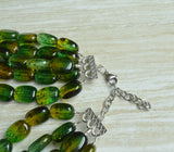 Green Yellow Acrylic Beaded Chunky Multi Strand Statement Necklace - Lauren